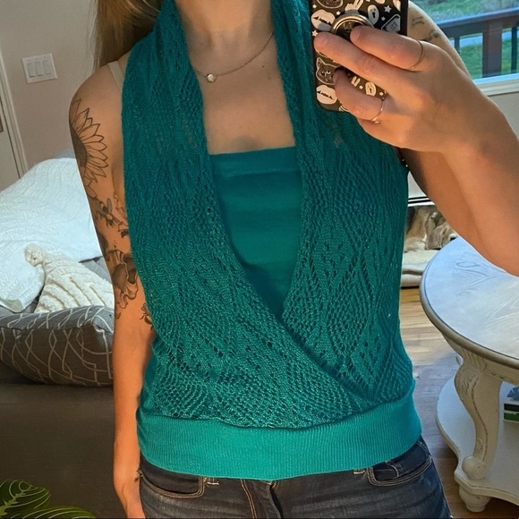 Arden B Dressy Tank Top Style Shirt teal - Picture 2 of 5